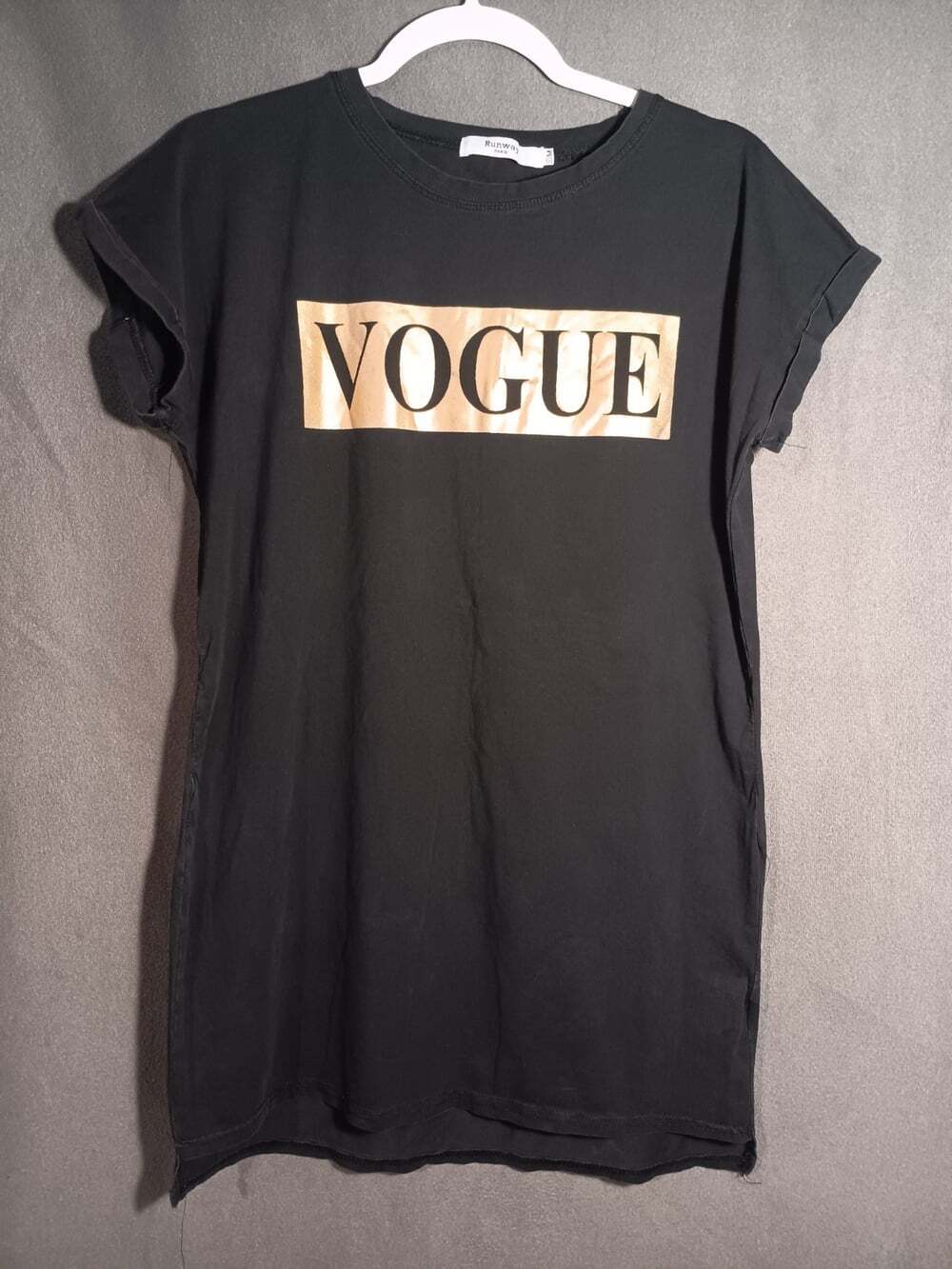 RUNWAY Paris Vogue Black Tee Shirt Dress Women’s Small/Medium Graphic Fashion
